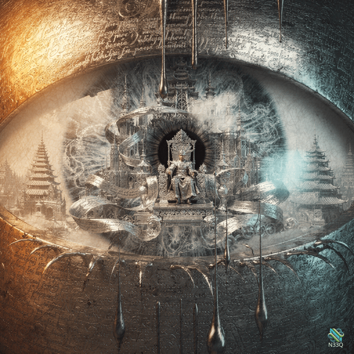 King Enthroned Within Giant Eye Iris