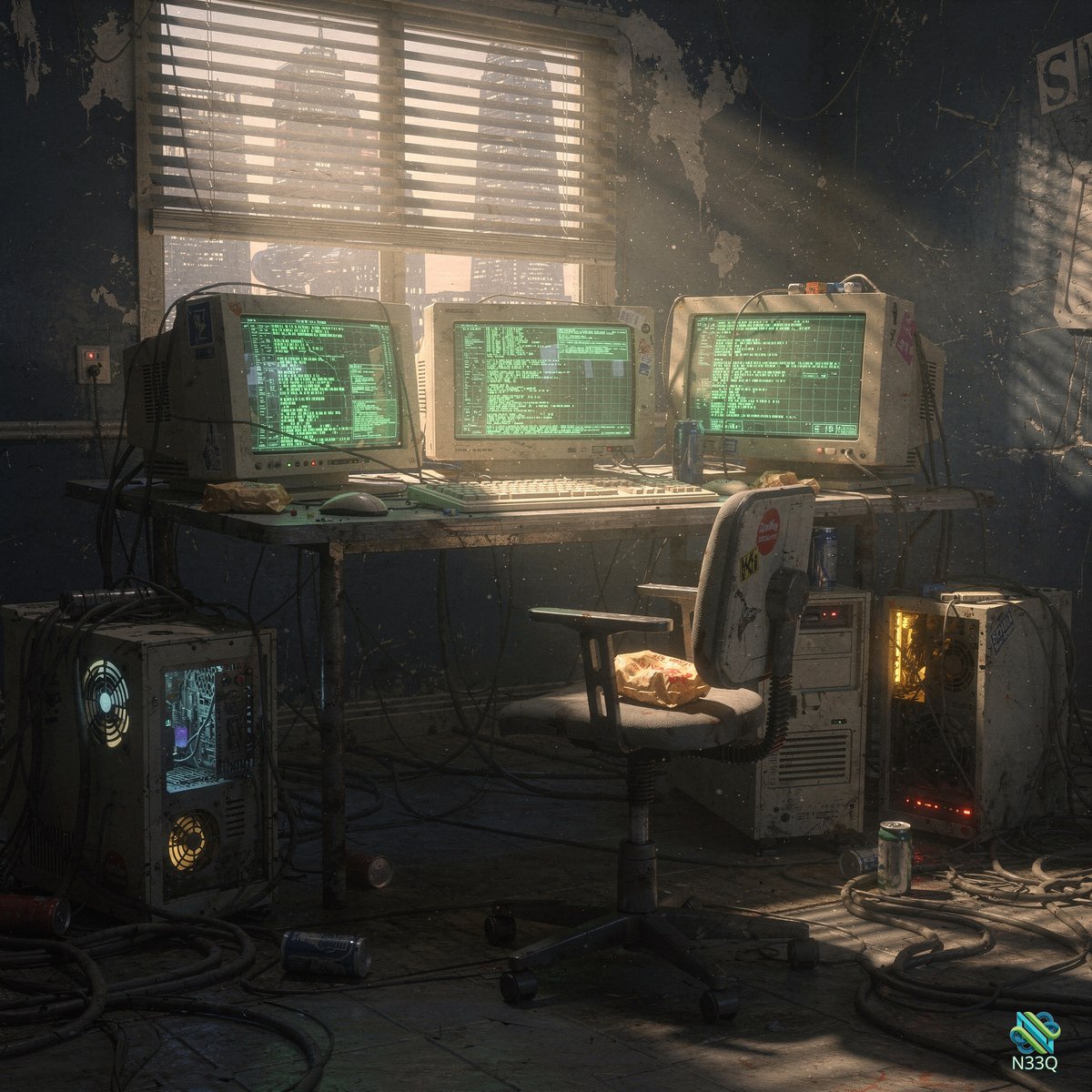 Abandoned Vintage Computers in Sunlit Decay