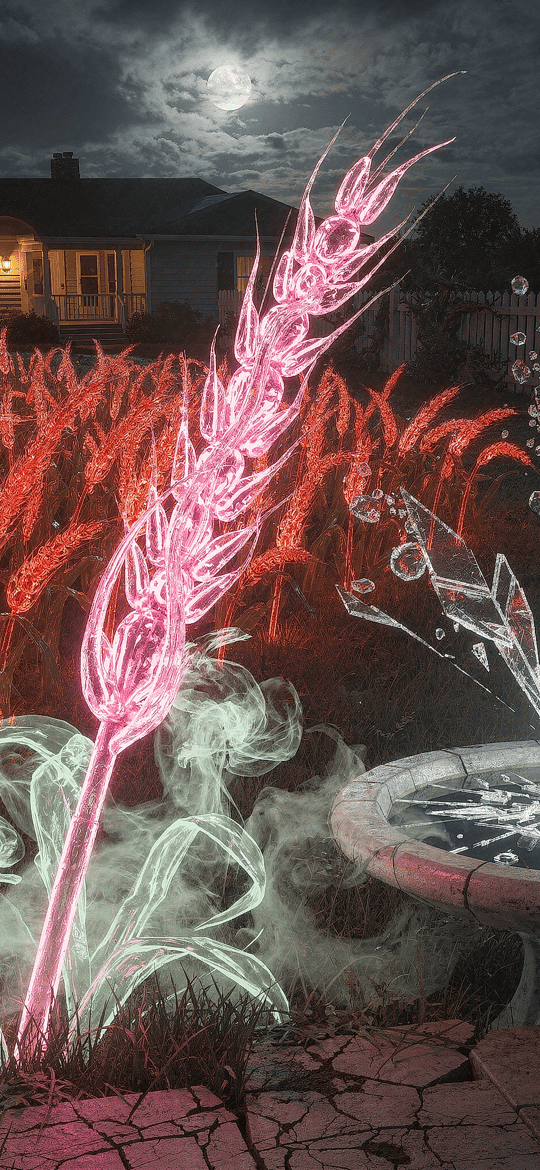 Glowing Pink Wheat Stalk by Stone Fountain