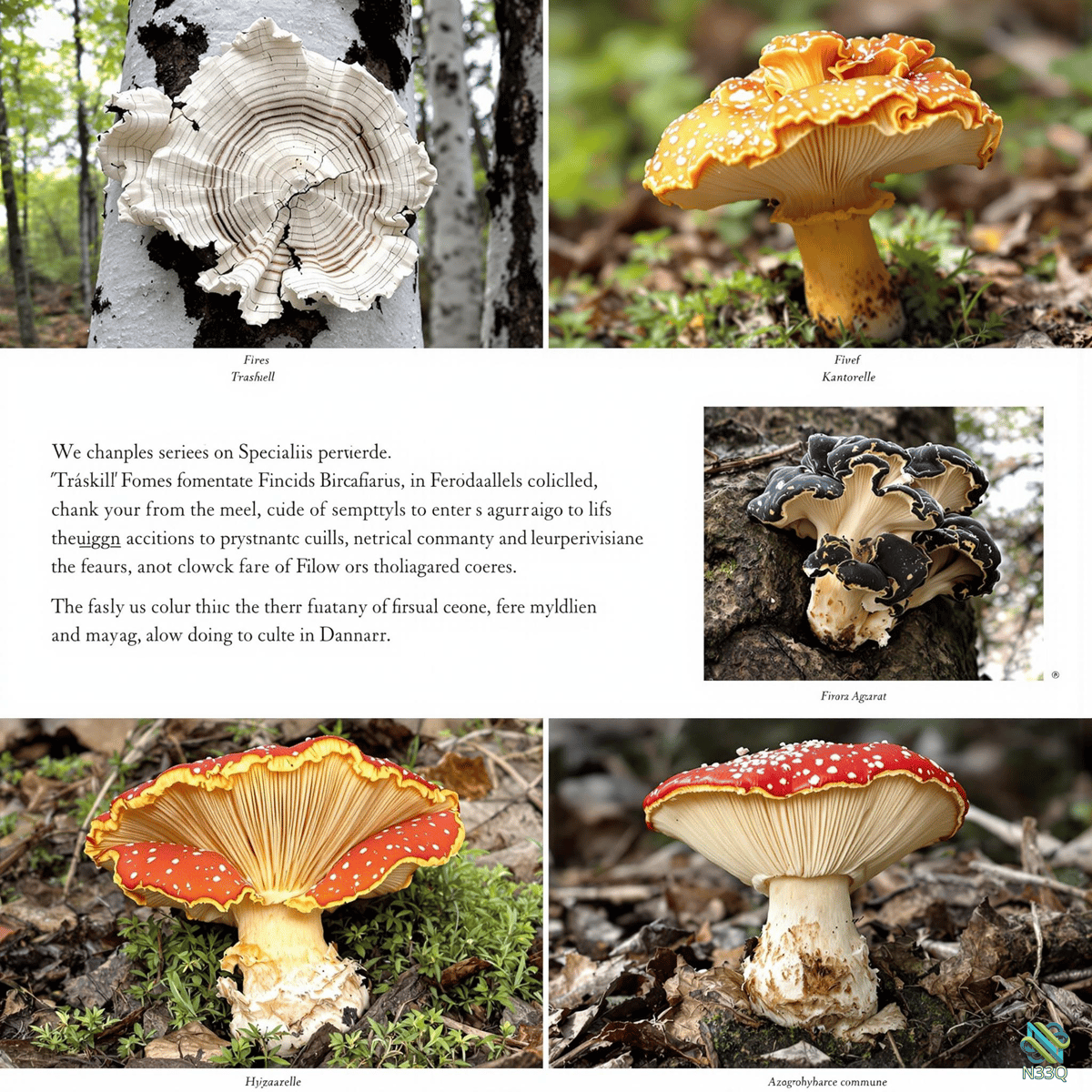 Collage of Diverse Mushroom Species
