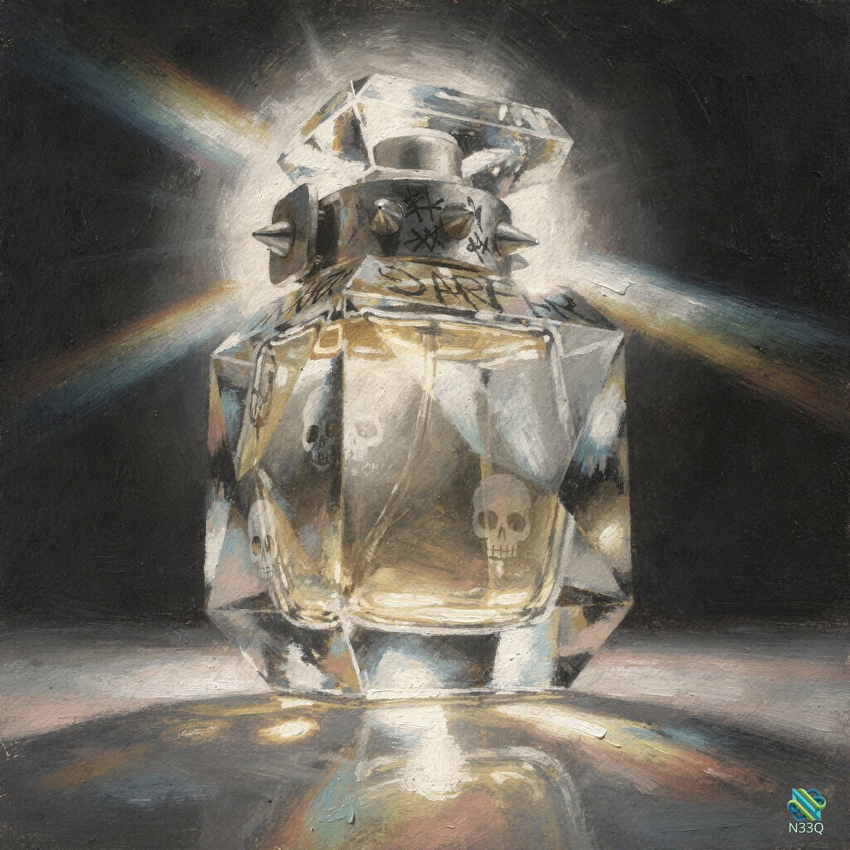 Glowing Crystal Skull Perfume Bottle