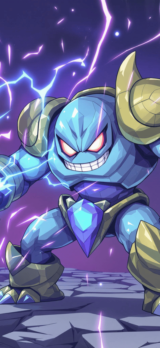 Blue Armored Lightning Monster Unleashing Energy