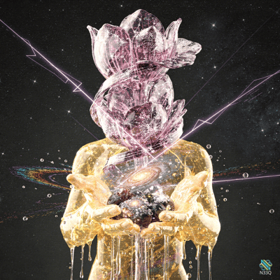 Crystal Lotus Headed Golden Cosmic Figure