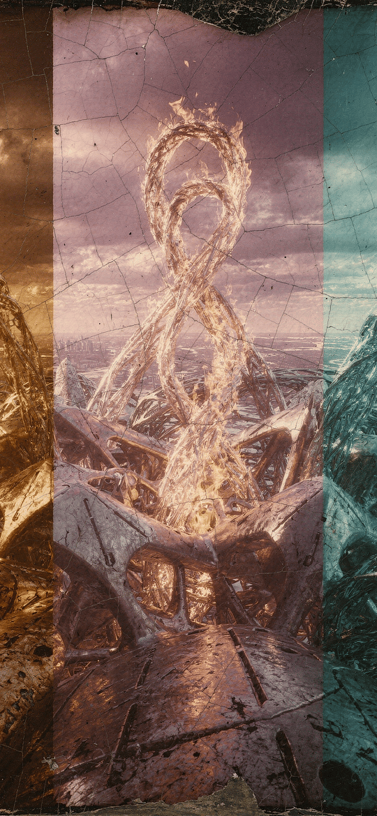 Burning Twisted Loops in Three Tinted Panels