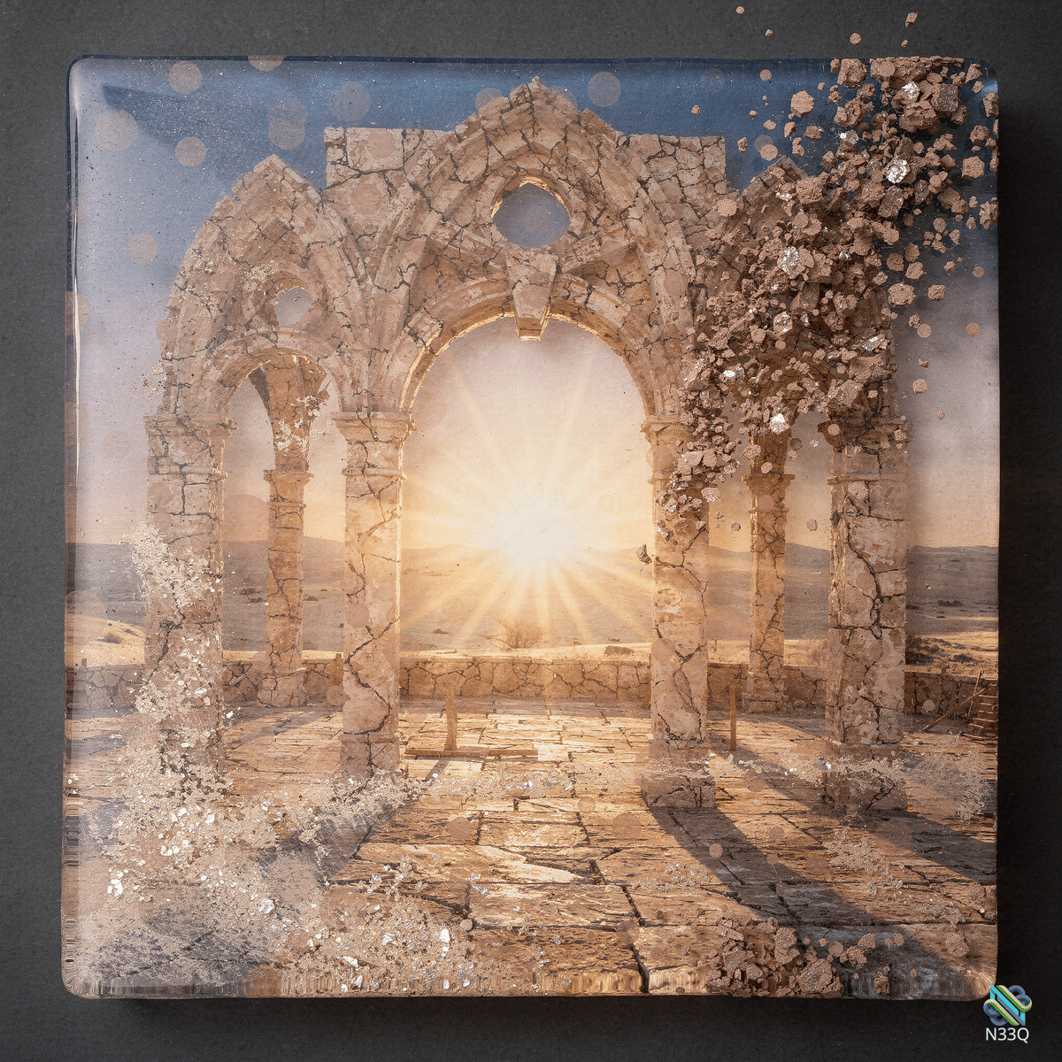 Sunrise Through Ancient Stone Ruins