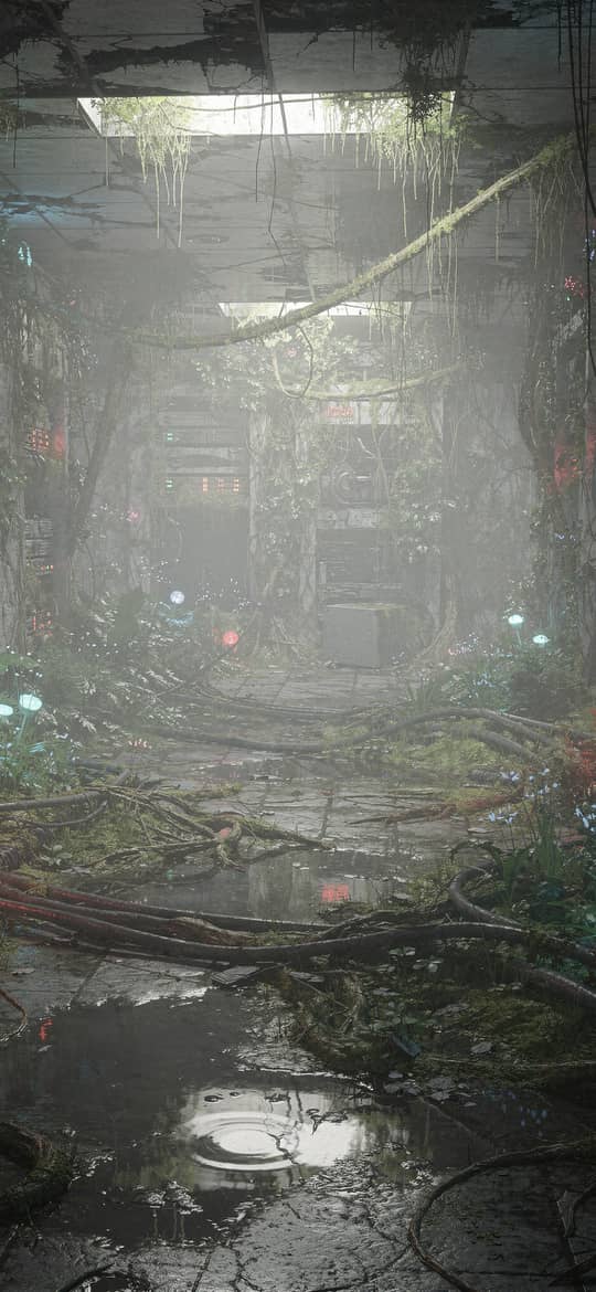 Abandoned Overgrown Server Room Flooded