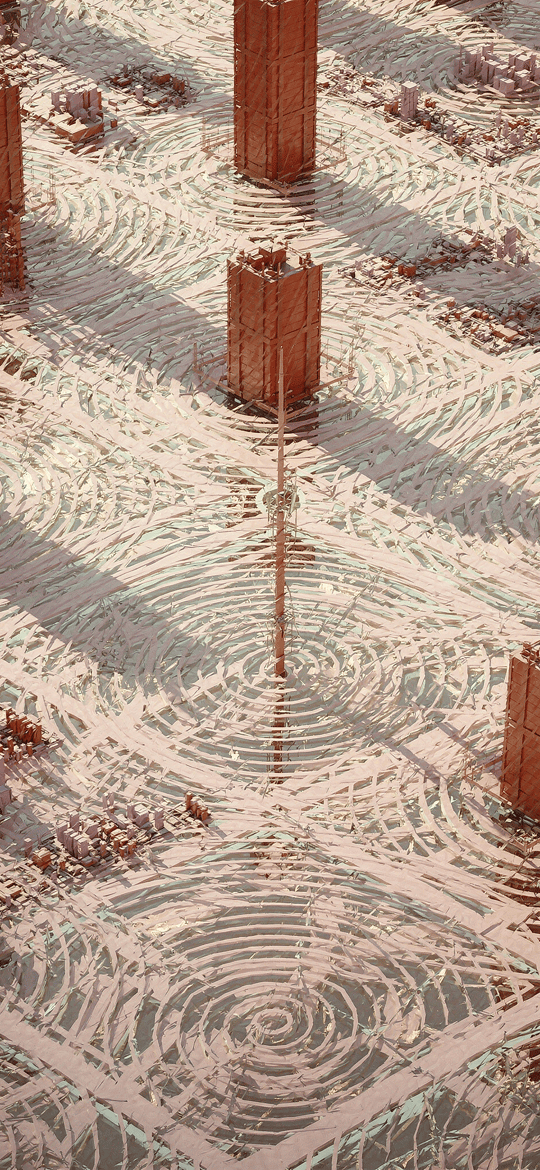 Terracotta Towers on a Rippled Grid of Circles