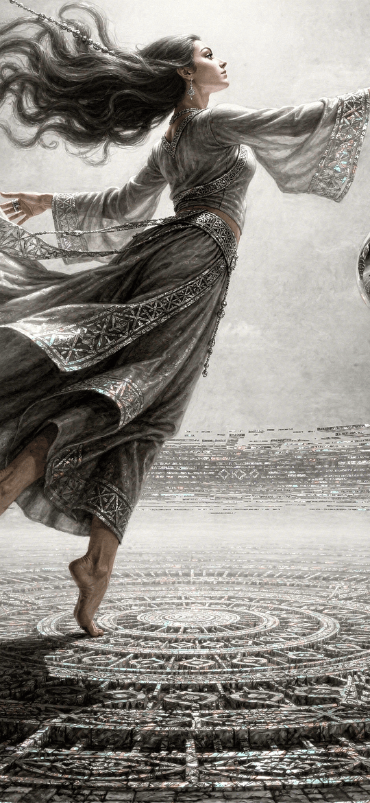 Barefoot Dancer Holding a Mirror-Like Water Drop